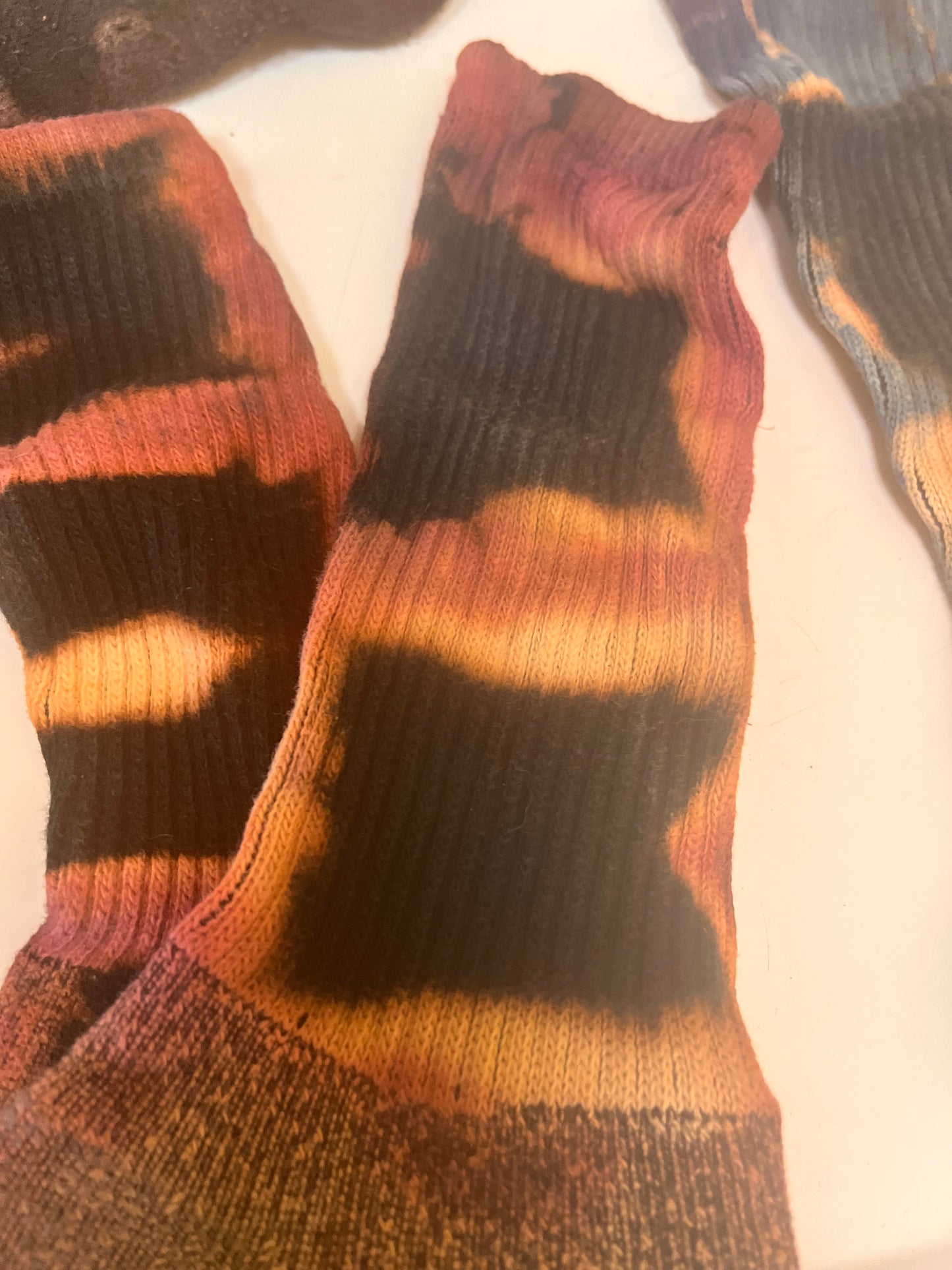 Socks - reverse tie dye LONG